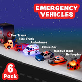 Tub Works Emergency Cars Light-Up Bath Toys, 6 Pack
