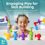 BUNMO Suction Bath Toys, Connect and Build Sensory Toys for Kids 3+