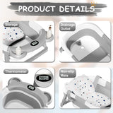 TPN Collapsible Baby Bathtub with Soft Cushion and Real-Time Thermometer, 0-36 Months – photo 6