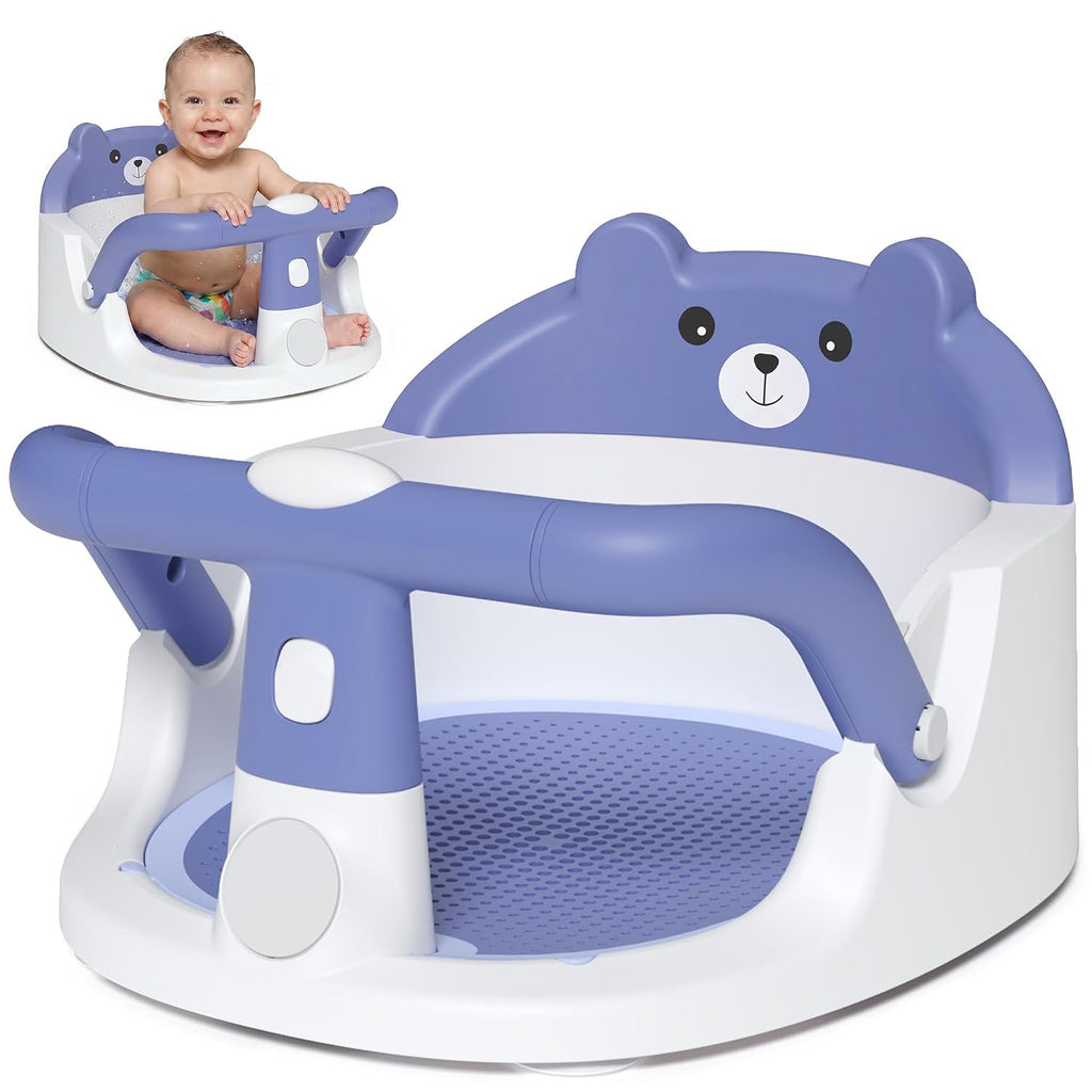 Yevnny Baby Bath Seat for Babies 6 Months & Up, Non-Slip Bathtub Chair with Suction Cups and Soft Cushion
