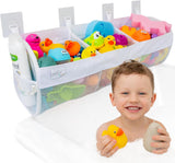 Comfylife Large Bath Toy Organizer with 3 Compartments and Adhesive Hooks