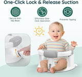 PANUSU Baby Bath Seat for Babies Sitting Up, Non-Slip Bath Chair with Suction Cups, Lockable Armrest and High Back, 6-24 Months