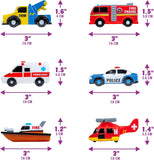 Tub Works Emergency Cars Light-Up Bath Toys, 6 Pack
