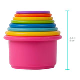 The First Years Stack & Count Stacking Cups, Baby Bath Toys, 8 Count