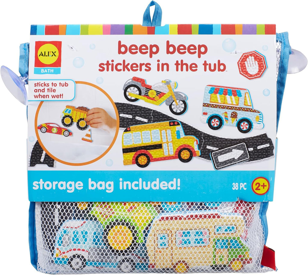 ALEX Toys Beep Beep Stickers in the Tub, Foam Bath Stickers for Toddlers