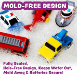 Tub Works Emergency Cars Light-Up Bath Toys, 6 Pack