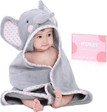 Animal Hooded Baby Towel – Thick Two-Layer Cotton – Elephant