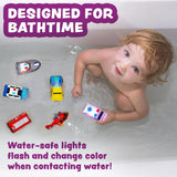Tub Works Emergency Cars Light-Up Bath Toys, 6 Pack