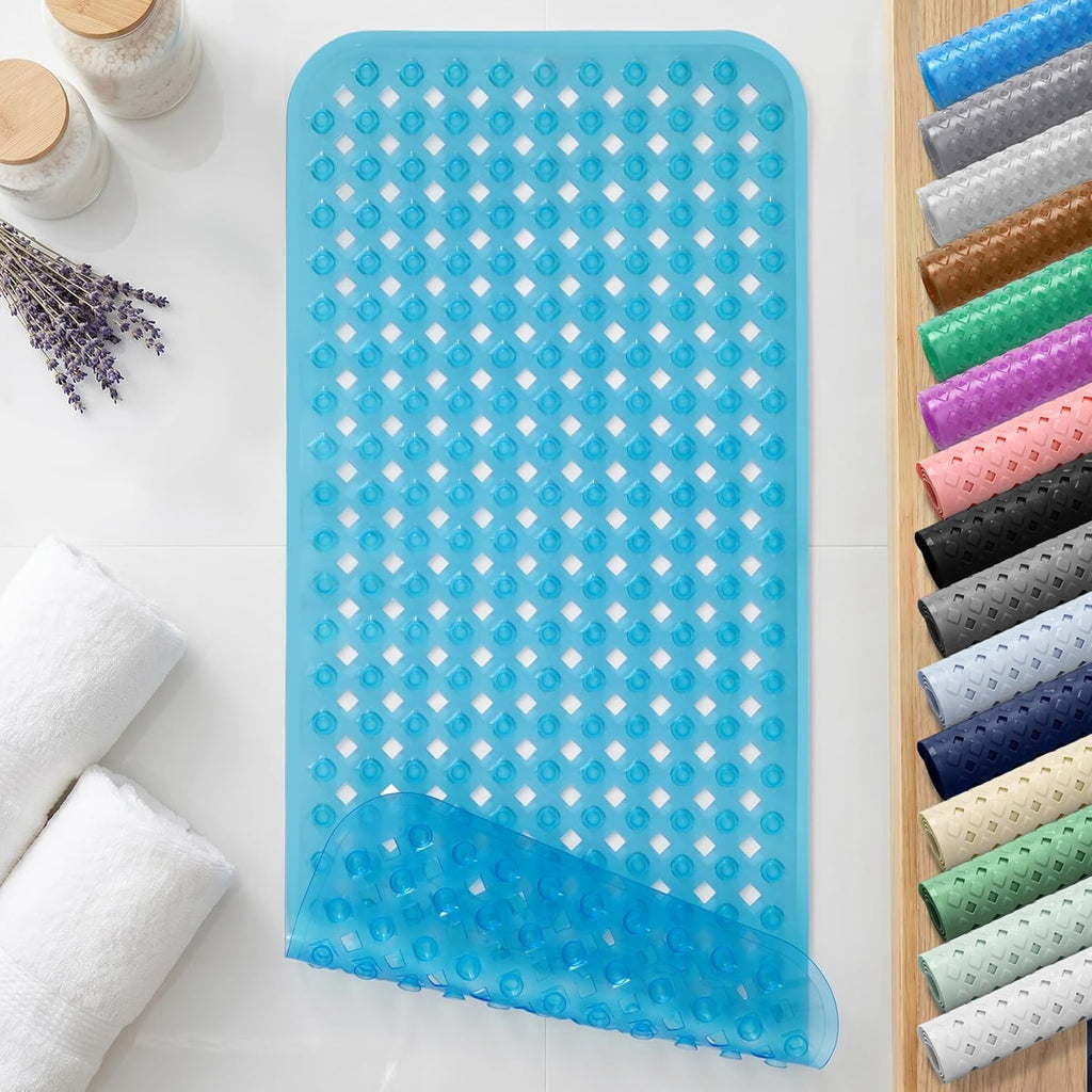 Yimobra Non-Slip Bathtub Mat with Suction Cups and Drain Holes, 35 x 16 Inches
