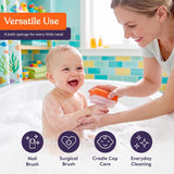 Special Supplies Baby Bath Sponges with Soft Bristle Brush, 6 Pack