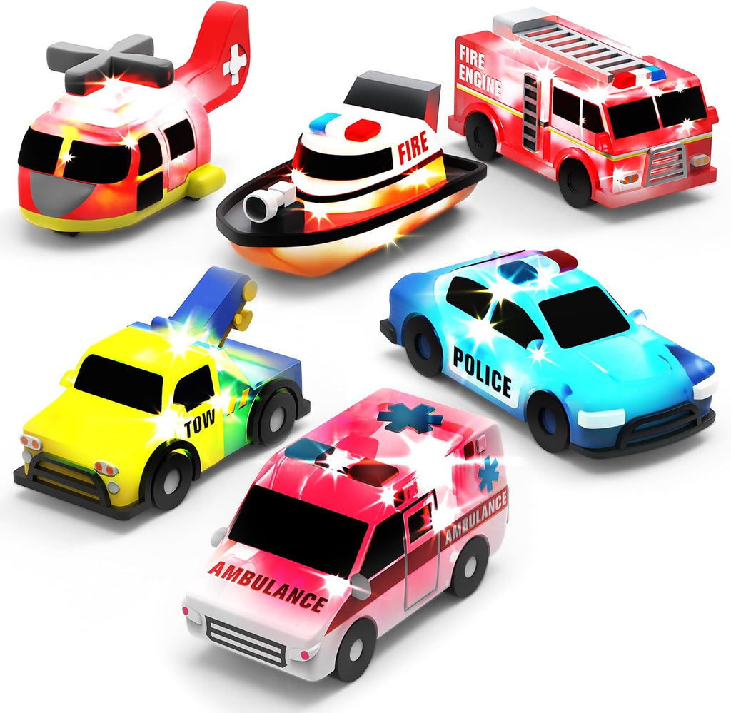 Tub Works Emergency Cars Light-Up Bath Toys, 6 Pack