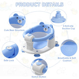 Baby Bath Seat for Babies 6 Months & up, Non-Slip Toddler Bath Seats for Babies Sitting Up, Safe Infant & Newborn Bathtub Chair with 4 Suction Cups & Soft Cushion for Shower,Gray