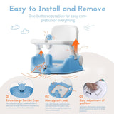 BabyBond Baby Bath Seat with Sitting & Lying 2 Modes, 3-Speed Adjustment, Powerful Suction Cups, Infant Bathtub Chair with Soft and Comfortable Towel, Folding and Hanging