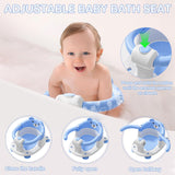 Baby Bath Seat for Babies 6 Months & up, Non-Slip Toddler Bath Seats for Babies Sitting Up, Safe Infant & Newborn Bathtub Chair with 4 Suction Cups & Soft Cushion for Shower,Gray