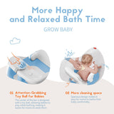 BabyBond Baby Bath Seat with Sitting & Lying 2 Modes, 3-Speed Adjustment, Powerful Suction Cups, Infant Bathtub Chair with Soft and Comfortable Towel, Folding and Hanging