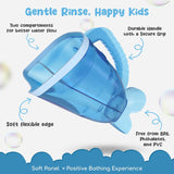 S.C. Products Fish Shampoo Baby Rinse Cup and Bath Pail - Tear-Free, Durable, BPA-Free, Safe, and Ergonomic Design for Hassle-Free Bathing | Blue