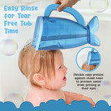 S.C. Products Fish Shampoo Baby Rinse Cup and Bath Pail - Tear-Free, Durable, BPA-Free, Safe, and Ergonomic Design for Hassle-Free Bathing | Blue