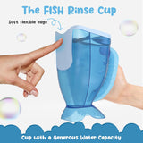 S.C. Products Fish Shampoo Baby Rinse Cup and Bath Pail - Tear-Free, Durable, BPA-Free, Safe, and Ergonomic Design for Hassle-Free Bathing | Blue