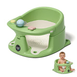 Baby Bath Seat for Babies 6 Months & up with Thermometer, Non-Slip Toddler Bath Seats for Sitting Up, Safe Infant & Newborn Bathtub Chair with 4 Suction Cups, Soft Cushion & Temperature Display