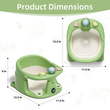 Baby Bath Seat for Babies 6 Months & up with Thermometer, Non-Slip Toddler Bath Seats for Sitting Up, Safe Infant & Newborn Bathtub Chair with 4 Suction Cups, Soft Cushion & Temperature Display