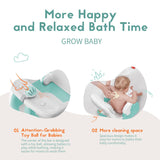 BabyBond Baby Bath Seat with Sitting & Lying 2 Modes, 3-Speed Adjustment, Powerful Suction Cups, Infant Bathtub Chair with Soft and Comfortable Towel, Folding and Hanging