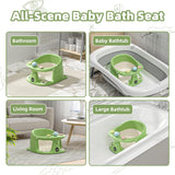 Baby Bath Seat for Babies 6 Months & up with Thermometer, Non-Slip Toddler Bath Seats for Sitting Up, Safe Infant & Newborn Bathtub Chair with 4 Suction Cups, Soft Cushion & Temperature Display