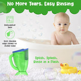 S.C. Products Fish Shampoo Baby Rinse Cup and Bath Pail - Tear-Free, Durable, BPA-Free, Safe, and Ergonomic Design for Hassle-Free Bathing | Blue