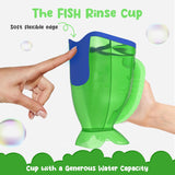 S.C. Products Fish Shampoo Baby Rinse Cup and Bath Pail - Tear-Free, Durable, BPA-Free, Safe, and Ergonomic Design for Hassle-Free Bathing | Blue