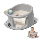 Baby Bath Seat for Babies 6 Months & up with Thermometer, Non-Slip Toddler Bath Seats for Sitting Up, Safe Infant & Newborn Bathtub Chair with 4 Suction Cups, Soft Cushion & Temperature Display