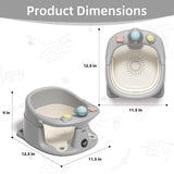 Baby Bath Seat for Babies 6 Months & up with Thermometer, Non-Slip Toddler Bath Seats for Sitting Up, Safe Infant & Newborn Bathtub Chair with 4 Suction Cups, Soft Cushion & Temperature Display