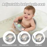 Baby Bath Seat for Babies 6 Months & up with Thermometer, Non-Slip Toddler Bath Seats for Sitting Up, Safe Infant & Newborn Bathtub Chair with 4 Suction Cups, Soft Cushion & Temperature Display
