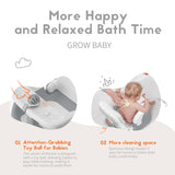 BabyBond Baby Bath Seat with Sitting & Lying 2 Modes, 3-Speed Adjustment, Powerful Suction Cups, Infant Bathtub Chair with Soft and Comfortable Towel, Folding and Hanging