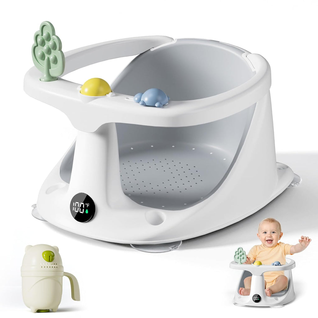 Baby Bath Seat for Babies 6 Months & Up - Bathtub Seats for Babies Sitting Up with Rinse Cup, Non-Slip, Comfortable, Infant Bath Essentials