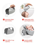 Skip Hop Baby Bath Rinse Cup MOBY Tear-Free Waterfall Rinser Blue Age 0+