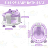 Baby Bath Seat for Babies 6 Months & up, Non-Slip Toddler Bath Seats for Babies Sitting Up, Safe Infant & Newborn Bathtub Chair with 4 Suction Cups & Soft Cushion for Shower,Gray