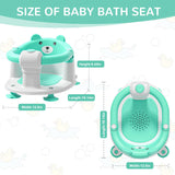Baby Bath Seat for Babies 6 Months & up, Non-Slip Toddler Bath Seats for Babies Sitting Up, Safe Infant & Newborn Bathtub Chair with 4 Suction Cups & Soft Cushion for Shower,Gray