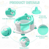 Baby Bath Seat for Babies 6 Months & up, Non-Slip Toddler Bath Seats for Babies Sitting Up, Safe Infant & Newborn Bathtub Chair with 4 Suction Cups & Soft Cushion for Shower,Gray