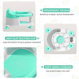 Baby Bath Seat for Babies 6 Months & up, Non-Slip Toddler Bath Seats for Babies Sitting Up, Safe Infant & Newborn Bathtub Chair with 4 Suction Cups & Soft Cushion for Shower,Gray