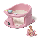 Baby Bath Seat for Babies 6 Months & up with Thermometer, Non-Slip Toddler Bath Seats for Sitting Up, Safe Infant & Newborn Bathtub Chair with 4 Suction Cups, Soft Cushion & Temperature Display