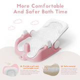 BabyBond Baby Bath Seat with Sitting & Lying 2 Modes, 3-Speed Adjustment, Powerful Suction Cups, Infant Bathtub Chair with Soft and Comfortable Towel, Folding and Hanging