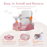 BabyBond Baby Bath Seat with Sitting & Lying 2 Modes, 3-Speed Adjustment, Powerful Suction Cups, Infant Bathtub Chair with Soft and Comfortable Towel, Folding and Hanging