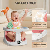 Baby Bath Seat for Babies 6 Months & Up - Bathtub Seats for Babies Sitting Up with Rinse Cup, Non-Slip, Comfortable, Infant Bath Essentials, Yellow