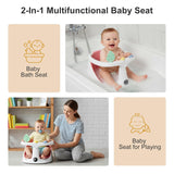 Baby Bath Seat for Babies 6 Months & Up - Bathtub Seats for Babies Sitting Up with Rinse Cup, Non-Slip, Comfortable, Infant Bath Essentials, Yellow