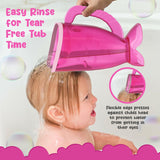 S.C. Products Fish Shampoo Baby Rinse Cup and Bath Pail - Tear-Free, Durable, BPA-Free, Safe, and Ergonomic Design for Hassle-Free Bathing | Blue