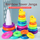 Colorful Animal Stacking Tower: Montessori-inspired Wooden Educational Toy for Early Learning and Playful Development