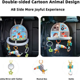 Versatile Infant Activity Center: Baby Car Seat Mirror with Hanging Toys for Safe, Stimulating Travel and Play