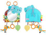 Versatile Infant Activity Center: Baby Car Seat Mirror with Hanging Toys for Safe, Stimulating Travel and Play
