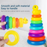 Colorful Animal Stacking Tower: Montessori-inspired Wooden Educational Toy for Early Learning and Playful Development