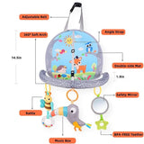 Versatile Infant Activity Center: Baby Car Seat Mirror with Hanging Toys for Safe, Stimulating Travel and Play