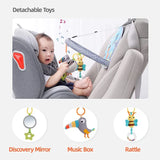 Versatile Infant Activity Center: Baby Car Seat Mirror with Hanging Toys for Safe, Stimulating Travel and Play